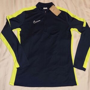 Nike Kids Navy and Yellow Long Sleeve Shirt